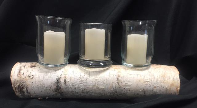 Birch Log Candle Holder