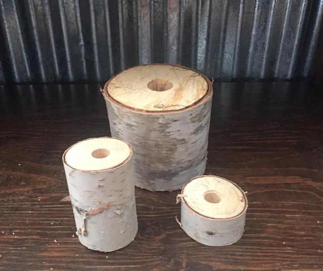 Birch Slice Candle Holder